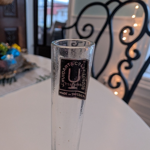 VTG 50s/60s Sweden J. Wuidart & Co — Set of 2 Clear Bubble Glass Bud Vases - Picture 10 of 15